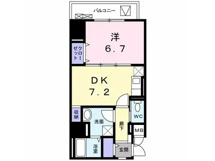 ドムス・ラグーナ(1DK/5階)の間取り写真