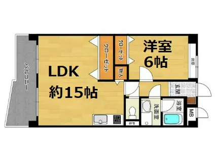 エスペラール御影(1K/2階)の間取り写真