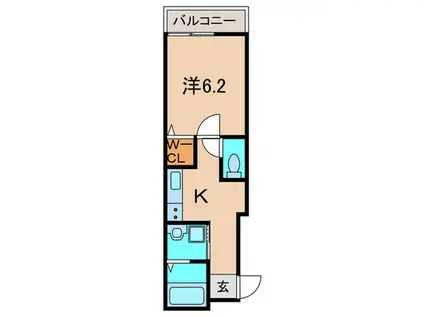 フジパレス伊丹桜ケ丘(1K/3階)の間取り写真