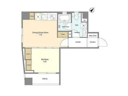 TAS駒込BLD(1DK/6階)の間取り写真