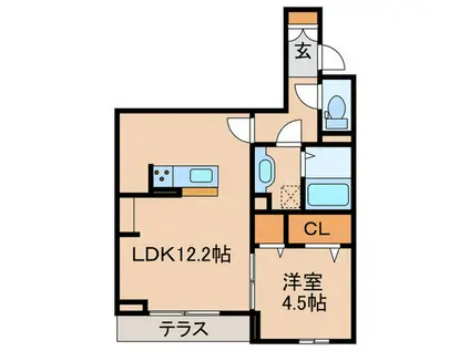 RENOM(1LDK/2階)の間取り写真
