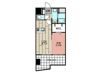 THE SQUARE・GLORY RESIDENCE(1LDK/10階)の間取り写真