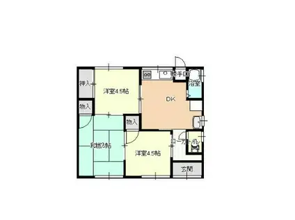 第2平田(3DK/1階)の間取り写真