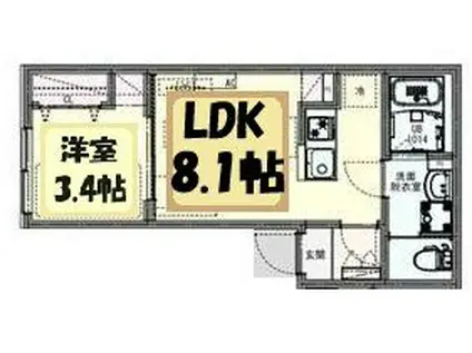 KLEIS春日部3(1LDK/2階)の間取り写真