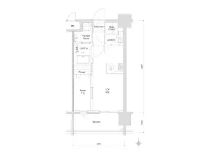 エンクレスト博多PARKSIDE(1LDK/4階)の間取り写真