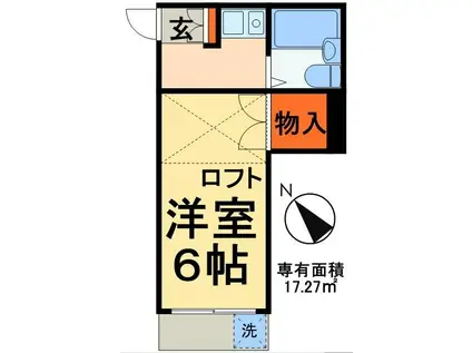 パレスエース(1K/2階)の間取り写真