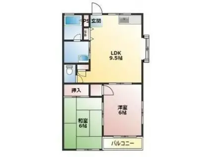 コーポMRC(2LDK/2階)の間取り写真