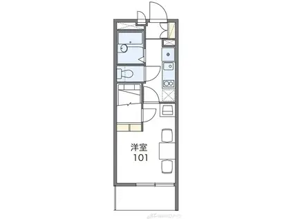 レオパレスあすなろ(1K/2階)の間取り写真