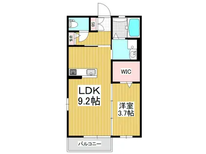 サンクベル(1LDK/2階)の間取り写真