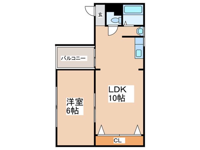 ハウス大幸(1LDK/3階)の間取り写真