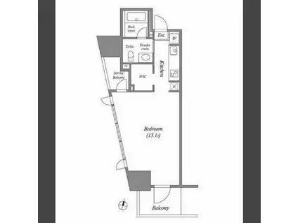 カバナ麻布台(ワンルーム/8階)の間取り写真