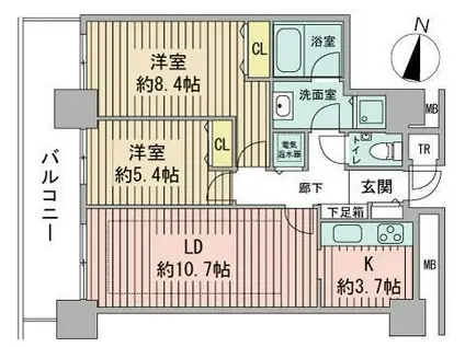 Dグラフォート札幌ステーションタワー(2LDK/23階)の間取り写真