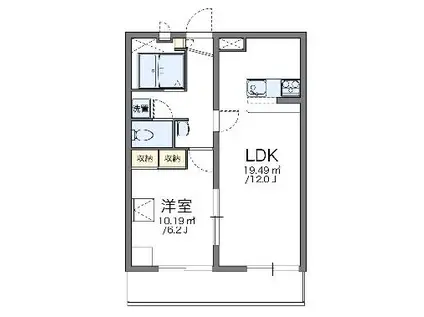 レオパレスすみだ(1LDK/4階)の間取り写真