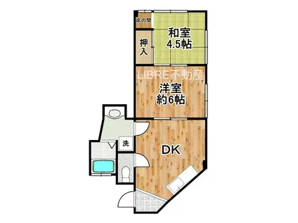 呉屋マンション(2DK/3階)の間取り写真