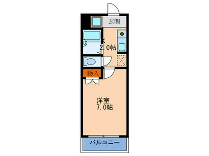 ハイツジャルディーノ(1K/5階)の間取り写真