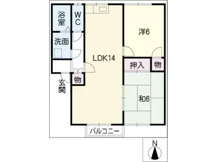 ローズガーデン(2LDK/1階)の間取り写真