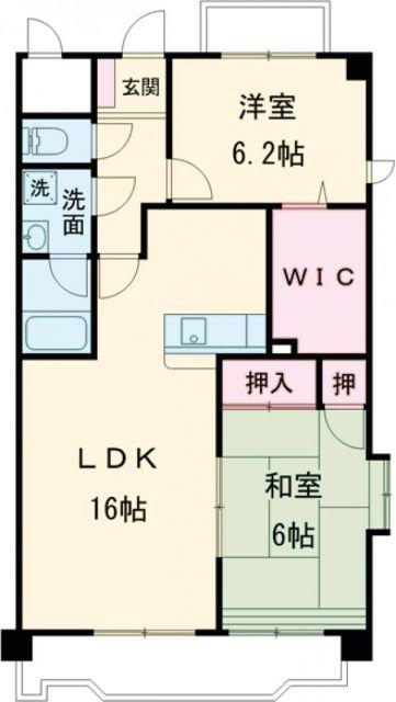 ボンヌシャンス壱番館(2LDK/2階)の間取り写真