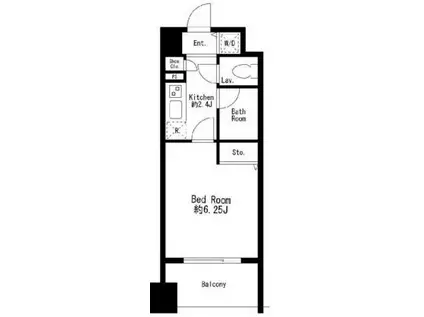 プライムアーバン日本橋茅場町(1K/14階)の間取り写真