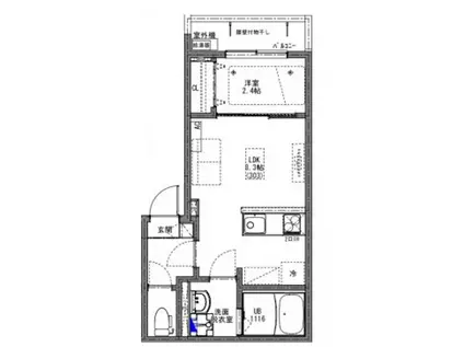 レオパレス縁(1K/1階)の間取り写真
