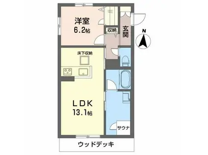 リラフォート(1LDK/1階)の間取り写真