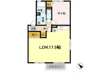 クレールハイム(1LDK/1階)の間取り写真