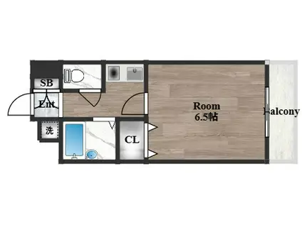 グランデージ今里(1K/7階)の間取り写真