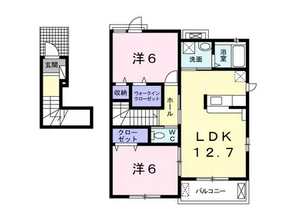 アンフィル(2LDK/2階)の間取り写真