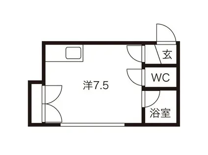 エステート美和南4条(ワンルーム/3階)の間取り写真