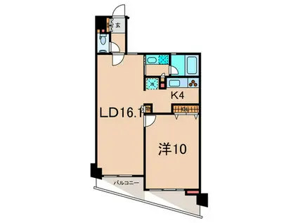 ヒューリック目黒三田(1LDK/5階)の間取り写真