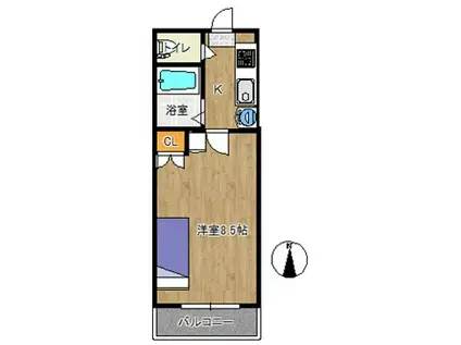 ホワイトタウン(1K/3階)の間取り写真