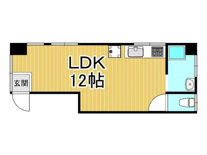 フラット伊丹(ワンルーム/3階)の間取り写真