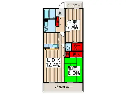 ヴァンテアン(2LDK/3階)の間取り写真