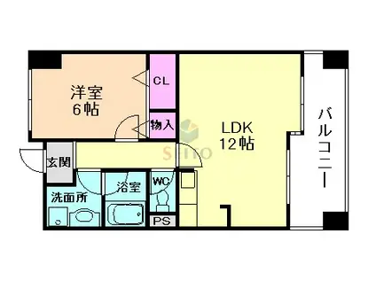 グランドールサンパティオ(1LDK/4階)の間取り写真