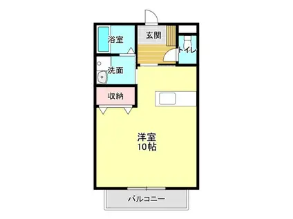 ＪＲ東海道本線 浜松駅 徒歩22分 2階建 築23年(ワンルーム/2階)の間取り写真