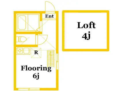 ユナイト東白楽プチ・カナール(ワンルーム/2階)の間取り写真