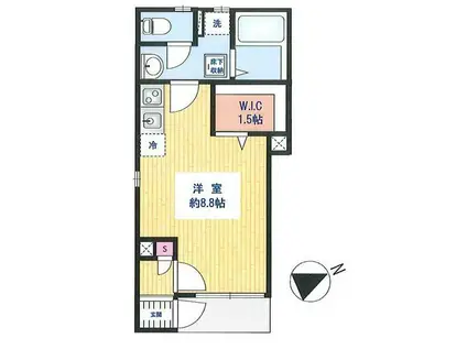 N-FLAT白金(ワンルーム/1階)の間取り写真