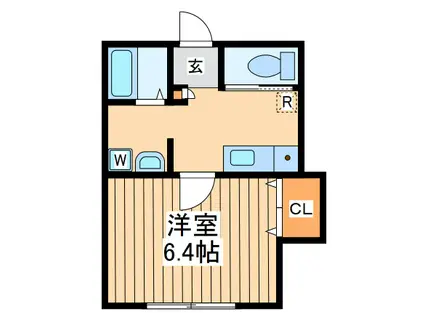 フェリス中町(1K/1階)の間取り写真