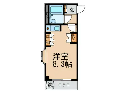 ロッシェルハイツ(ワンルーム/1階)の間取り写真