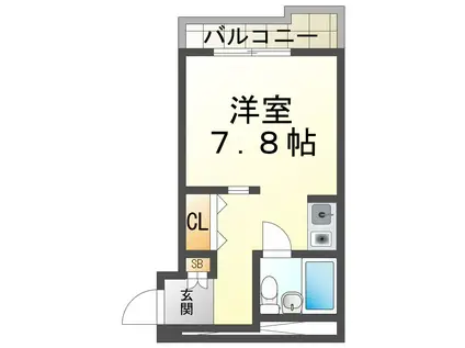 学が丘カレッジハイツ(ワンルーム/5階)の間取り写真