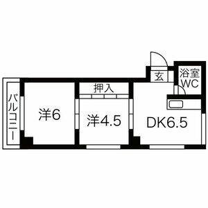 白山パレドール(2DK/3階)の間取り写真