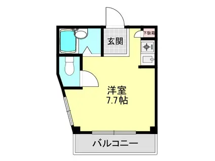 第二リベルテ大倉山(ワンルーム/2階)の間取り写真