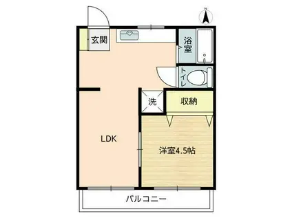 メゾン松崎II(1LDK/2階)の間取り写真