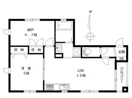 SUN M IOGI(1SLDK/1階)の間取り写真