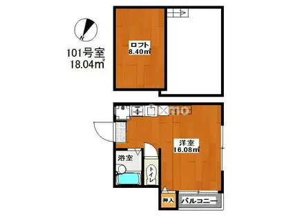 E・Sコーポ(ワンルーム/1階)の間取り写真