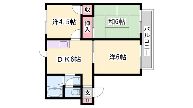 ブランニュー太子(3DK/2階)の間取り写真