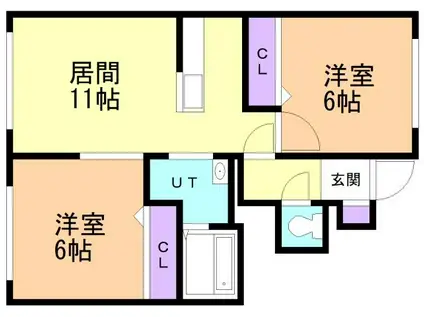 ORCHID(2LDK/1階)の間取り写真