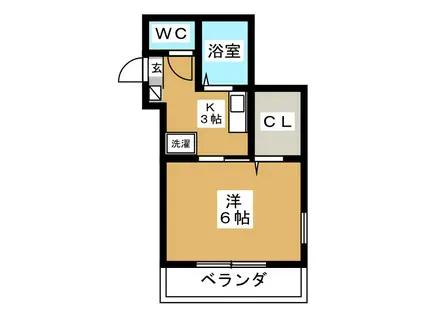 バハイ荻窪(1K/2階)の間取り写真
