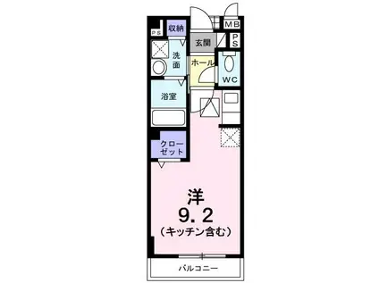 リオンA(1K/1階)の間取り写真