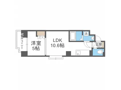 ヴィターレ(1LDK/5階)の間取り写真
