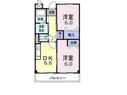 レモングラス(2DK/3階)の間取り写真